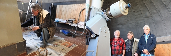 Anstrich Teleskopmontierung, Nov. 2018, Aufnahme Gerold Holtkamp